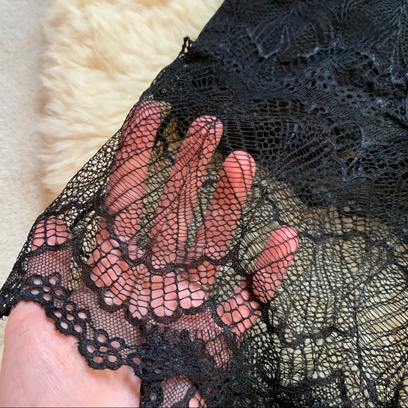 NWT Floral Lace Up Sexy Bodysuit Lingerie Stretch Eyelash - Picture 6 of 11